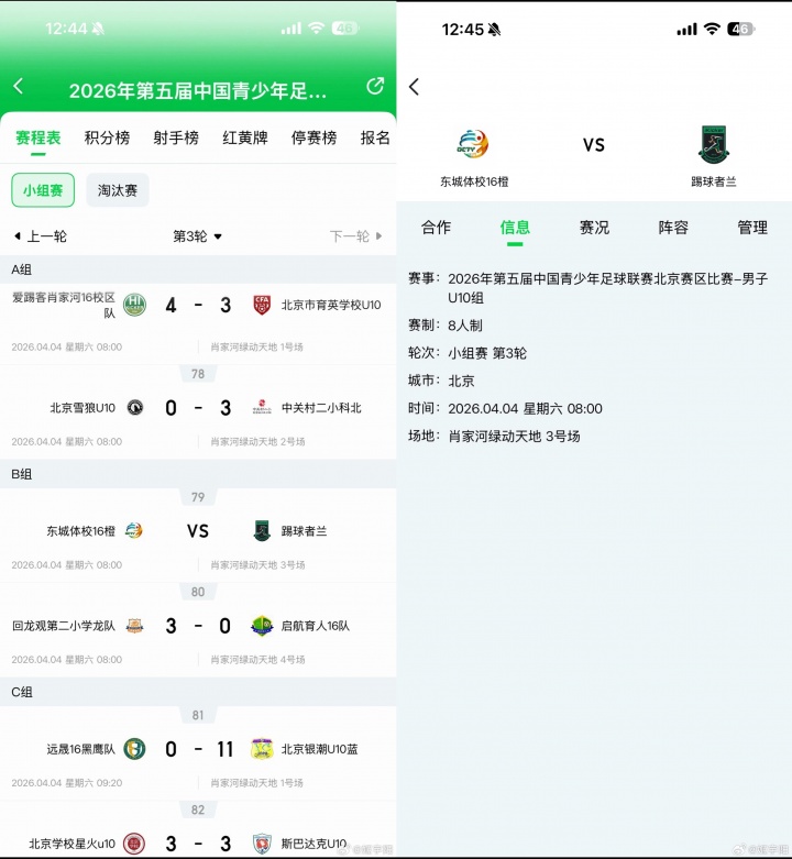 北京U10假球案細(xì)節(jié)曝光 為躲強(qiáng)隊(duì)互射烏龍 教練領(lǐng)隊(duì)遭永久禁足 北京U10假球案細(xì)節(jié)曝光 為躲強(qiáng)隊(duì)互射烏龍 教練領(lǐng)隊(duì)遭永久禁足