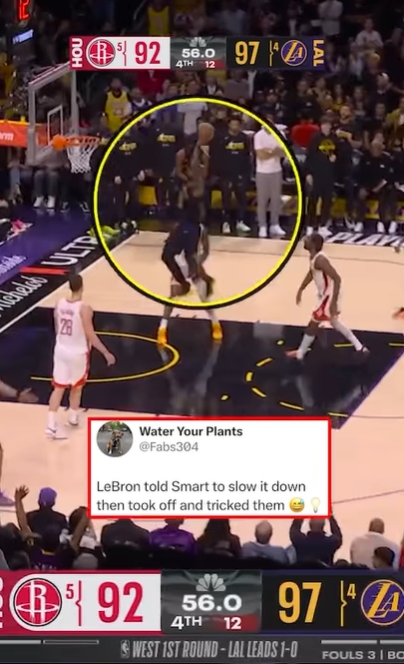 詹姆斯假意壓節(jié)奏后空切暴扣終結比賽